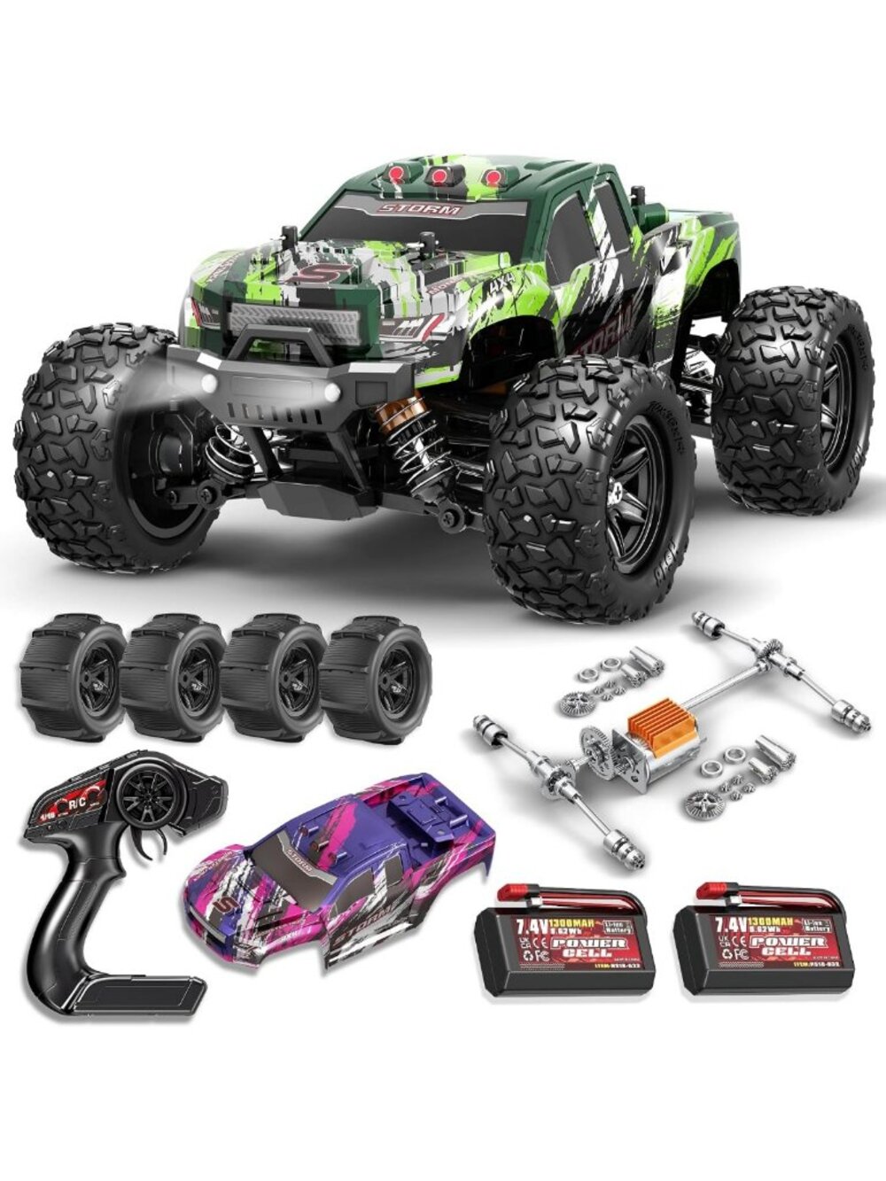 1:18 Scale 4WD Off-Road RC Car - All Terrain Remote Control Vehicle for